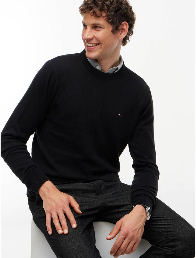 Tommy Hilfiger Regular fit gebreide pullover van een mix van katoen en kasjmier - Foto 2
