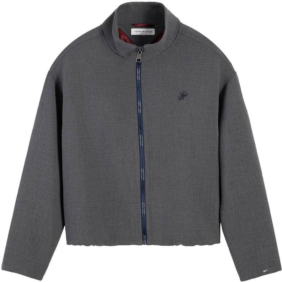 Tommy Hilfiger gemêleerd bomberjack met borduursels grijs