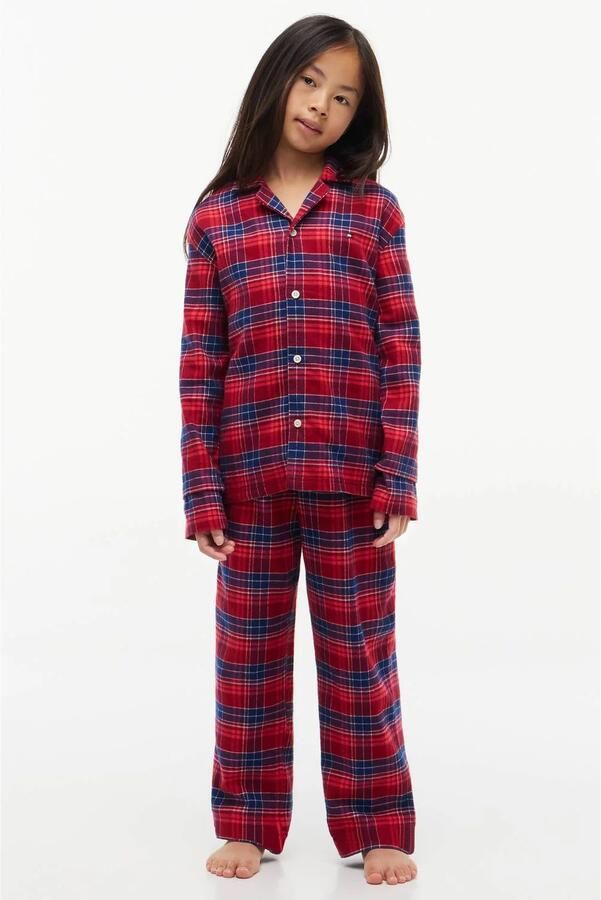 Tommy Hilfiger geruite pyjama rood blauw Katoen Klassieke kraag - Foto 3