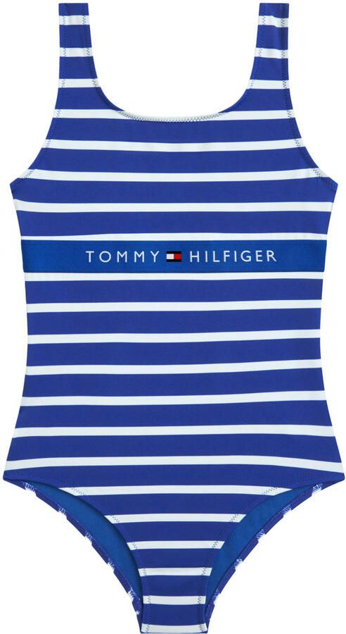 Tommy Hilfiger gestreept badpak met logo blauw wit