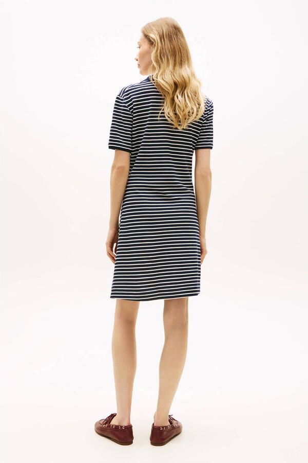 Tommy Hilfiger gestreepte A-lijn jurk donkerblauw - Foto 3