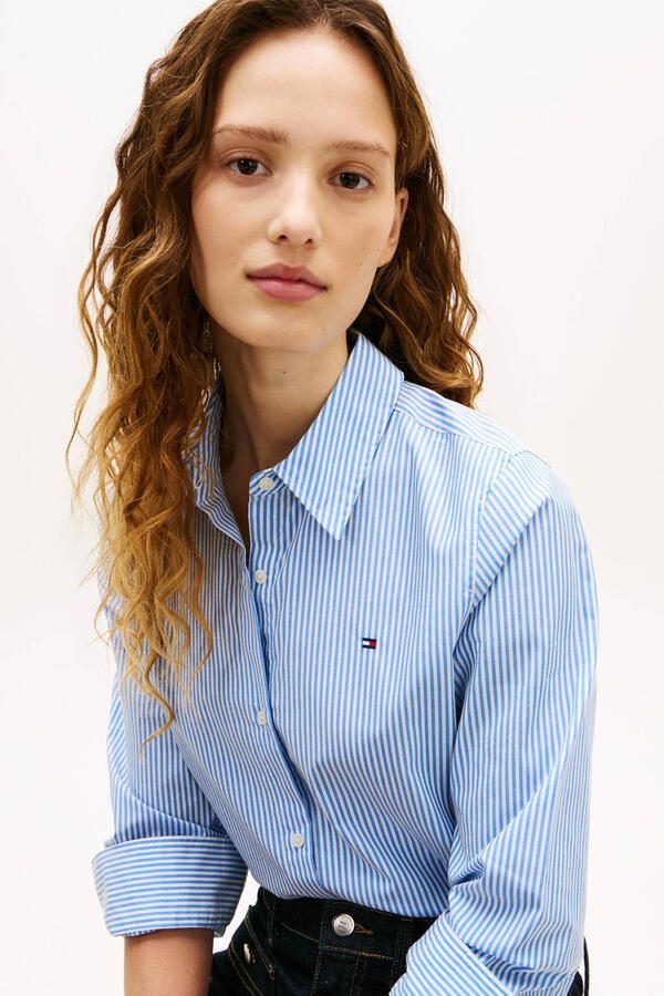 TOMMY HILFIGER Dames Blouses Ess Poplin Regular Shirt Lichtblauw - Foto 6
