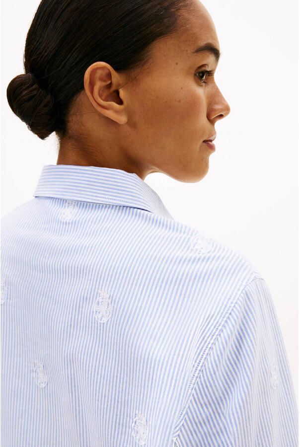 TOMMY HILFIGER Dames Blouses Oxford Aop Relaxed Shirt Lichtblauw - Foto 6