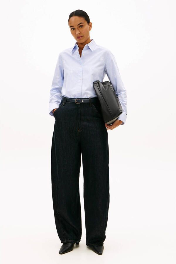 TOMMY HILFIGER Dames Blouses Oxford Aop Relaxed Shirt Lichtblauw - Foto 7