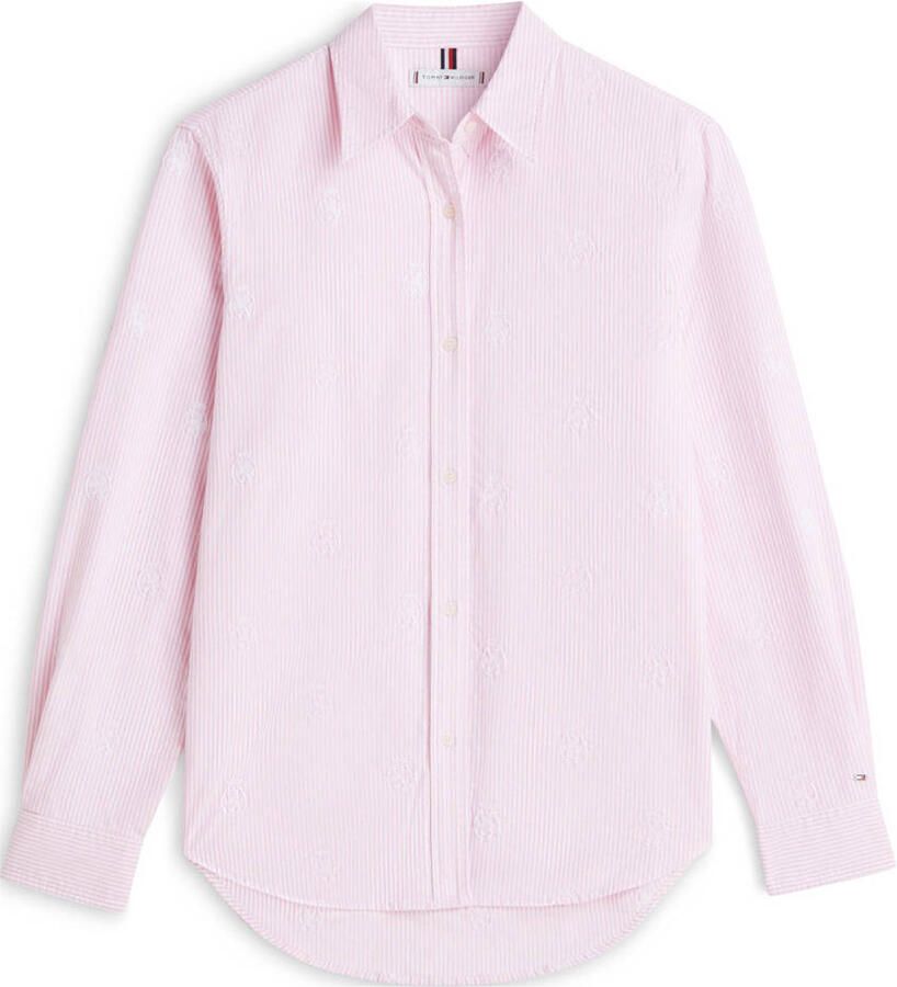 Tommy Hilfiger gestreepte blouse roze