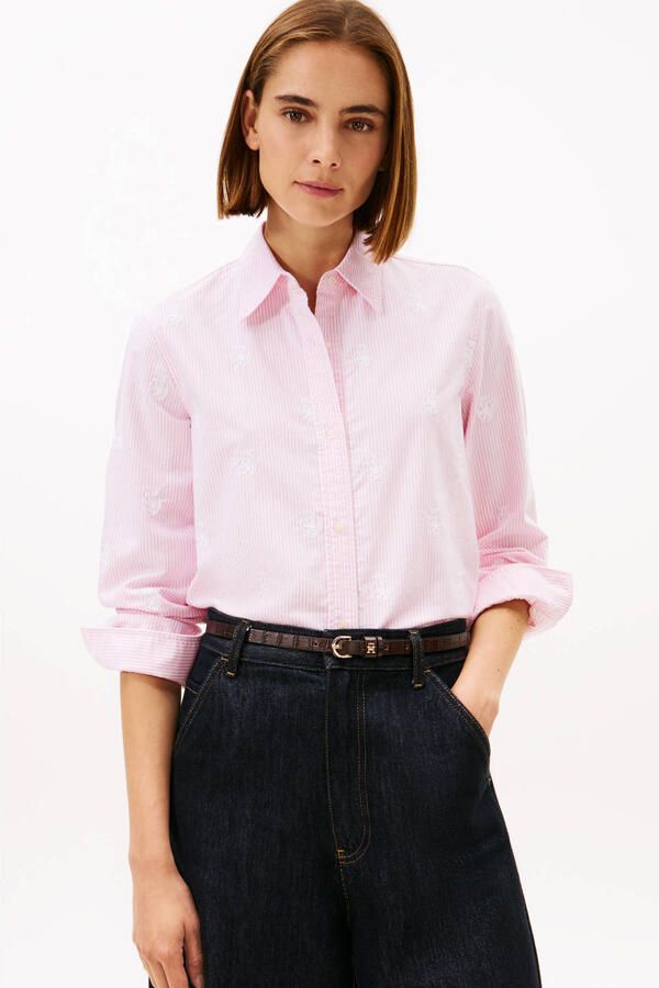 Tommy Hilfiger gestreepte blouse roze - Foto 3