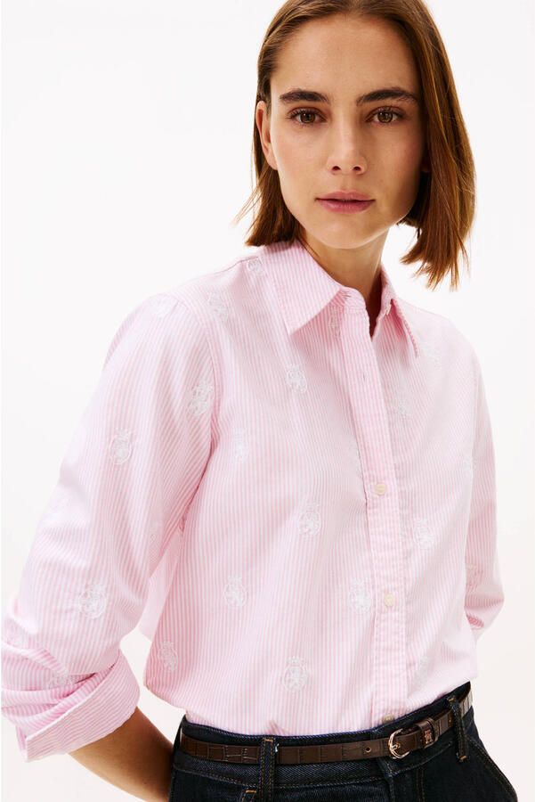 Tommy Hilfiger gestreepte blouse roze - Foto 2