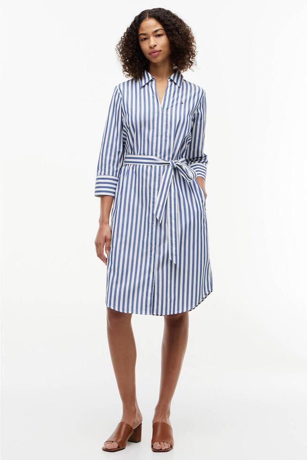 Tommy Hilfiger gestreepte blousejurk blauw