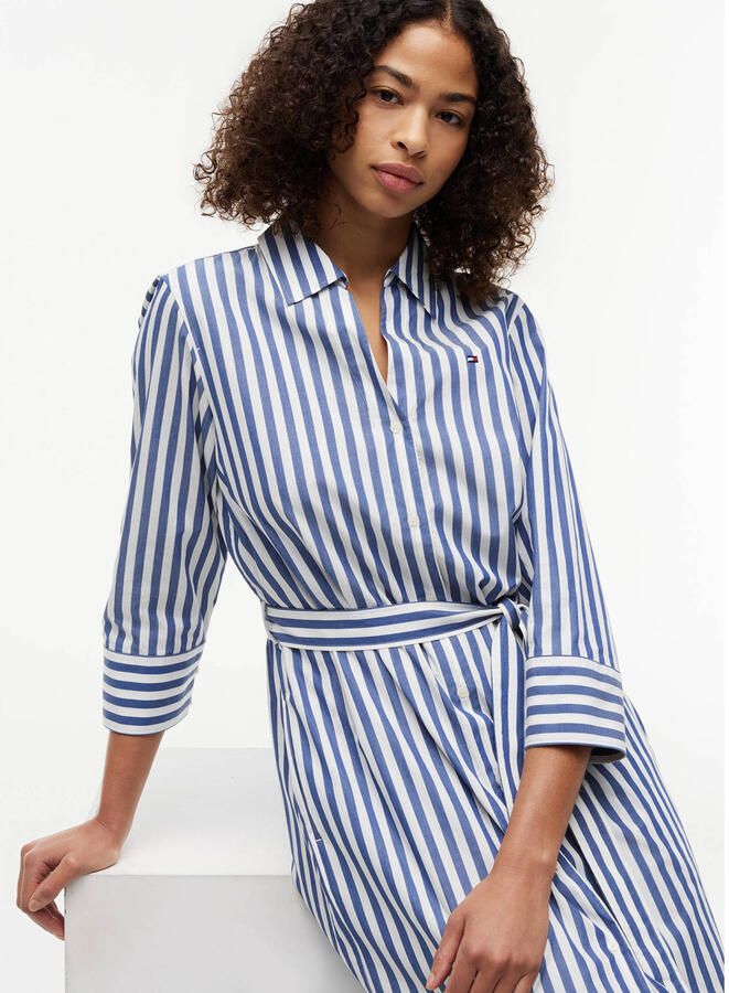 Tommy Hilfiger gestreepte blousejurk blauw - Foto 3