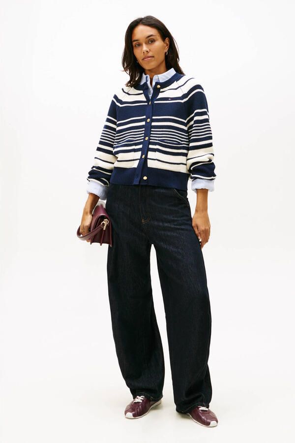 TOMMY HILFIGER Dames Truien & Vesten Co Cardi Stitch C-nk Ls Cardi Creme - Foto 6