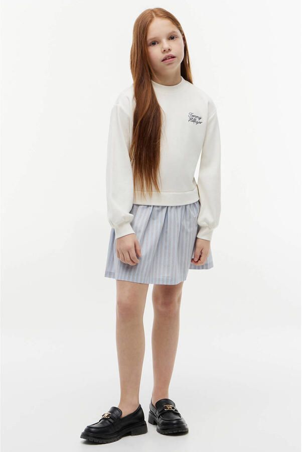 Tommy Hilfiger gestreepte korte jurk lichtblauw