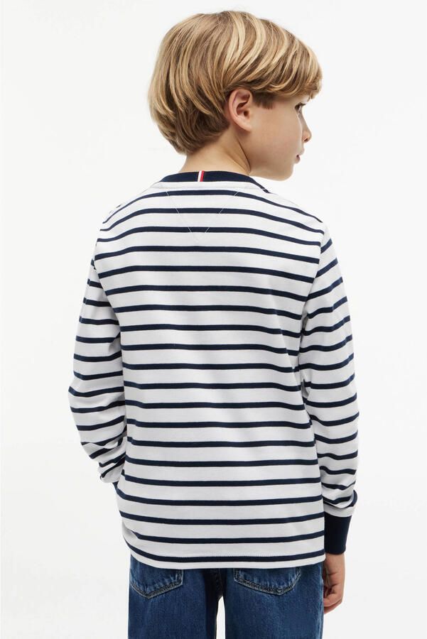 Tommy Hilfiger gestreepte longsleeve donkerblauw - Foto 3