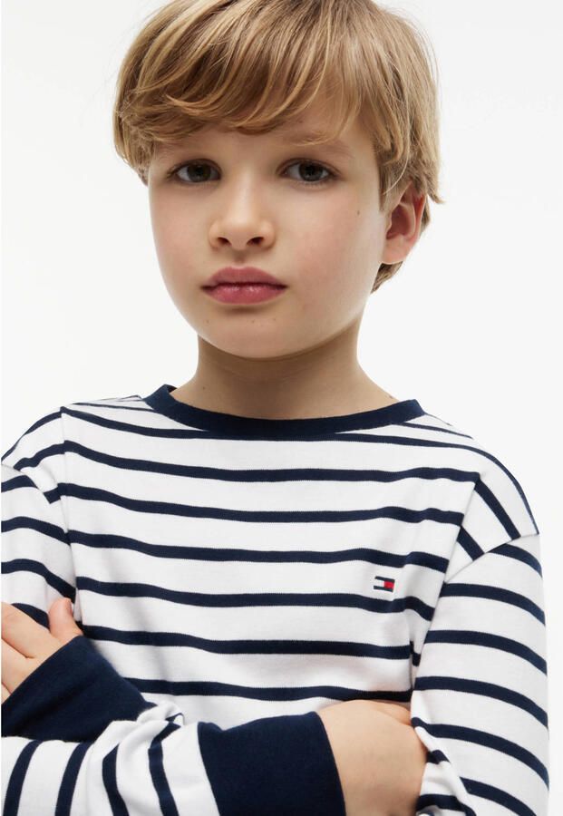 Tommy Hilfiger gestreepte longsleeve donkerblauw - Foto 2