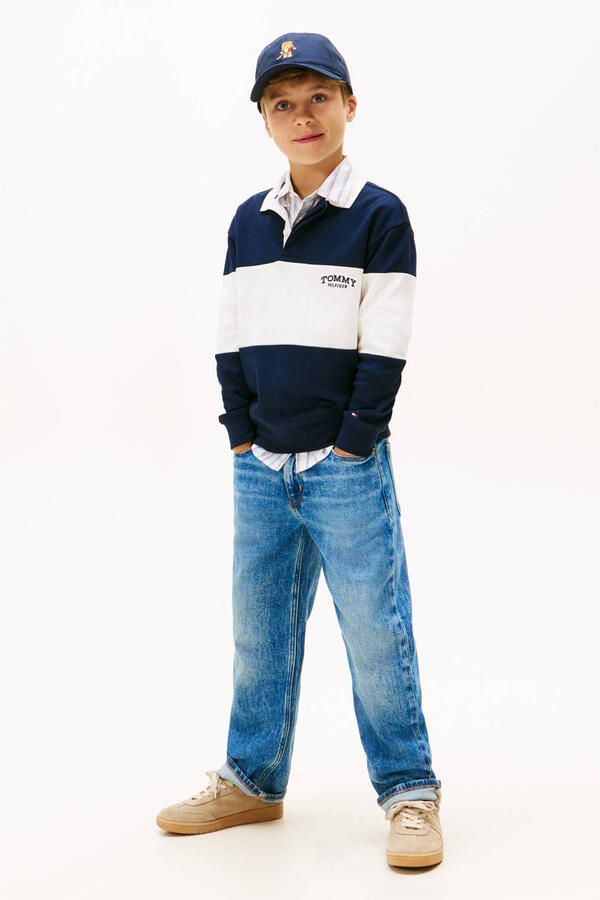 Tommy Hilfiger gestreepte polo donkerblauw - Foto 2