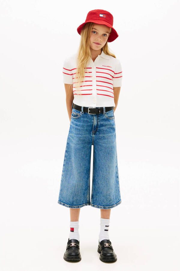 Tommy Hilfiger gestreepte polo gebreid rood - Foto 3