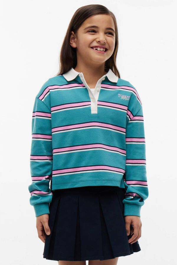 Tommy Hilfiger gestreepte polo groen - Foto 3