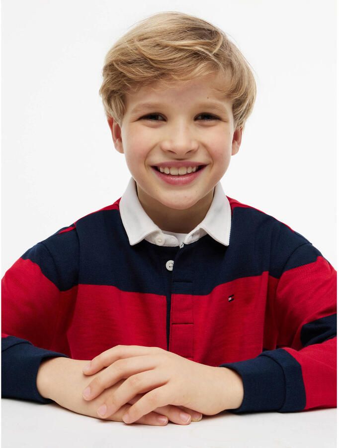 Tommy Hilfiger gestreepte polo rood - Foto 2
