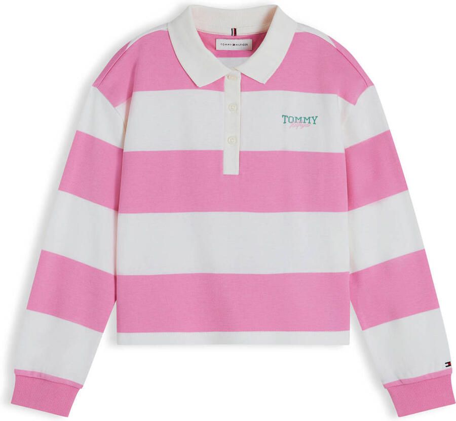 Tommy Hilfiger gestreepte polo roze
