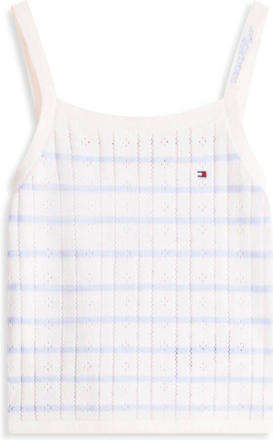Tommy Hilfiger gestreepte spaghettitop fijn gebreid wit
