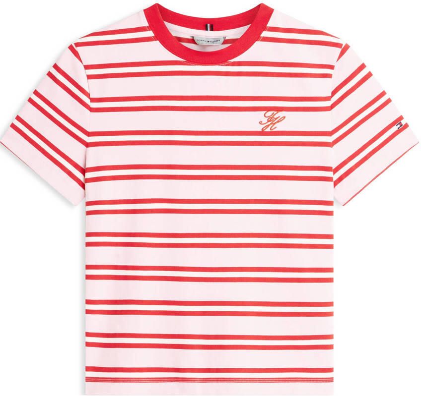 Tommy Hilfiger gestreepte T-shirt roze