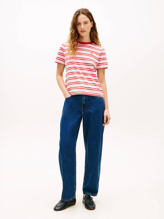 Tommy Hilfiger gestreepte T-shirt roze - Foto 2