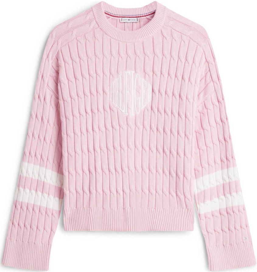 Tommy Hilfiger gestreepte trui lichtroze