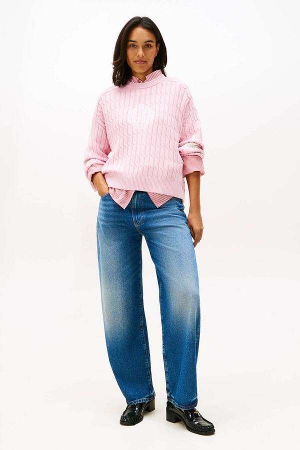 Tommy Hilfiger gestreepte trui lichtroze - Foto 2