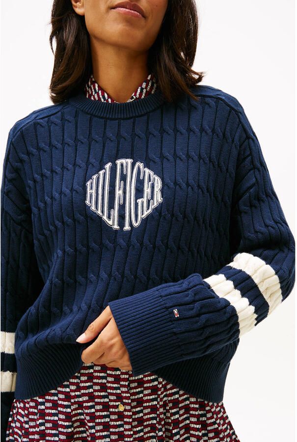 Tommy Hilfiger gestreepte trui marineblauw - Foto 2