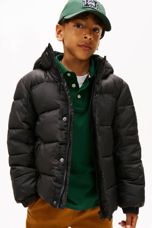 Tommy Hilfiger Teens Gewatteerd regular fit jack met afneembare capuchon - Foto 2