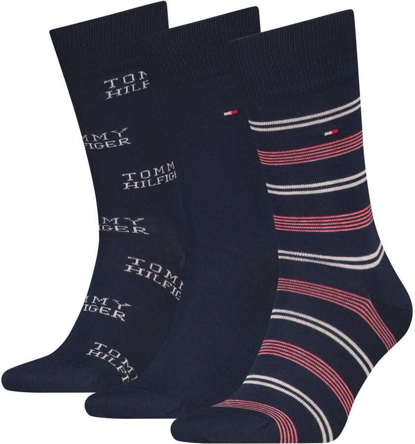 Tommy Hilfiger Sokken met opvallende patroon geschenkdoos (3 paar) - Foto 2