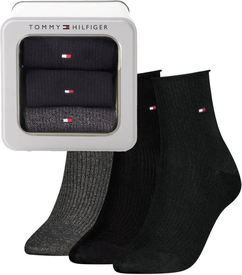 Tommy Hilfiger giftbox sokken set van 3 zwart