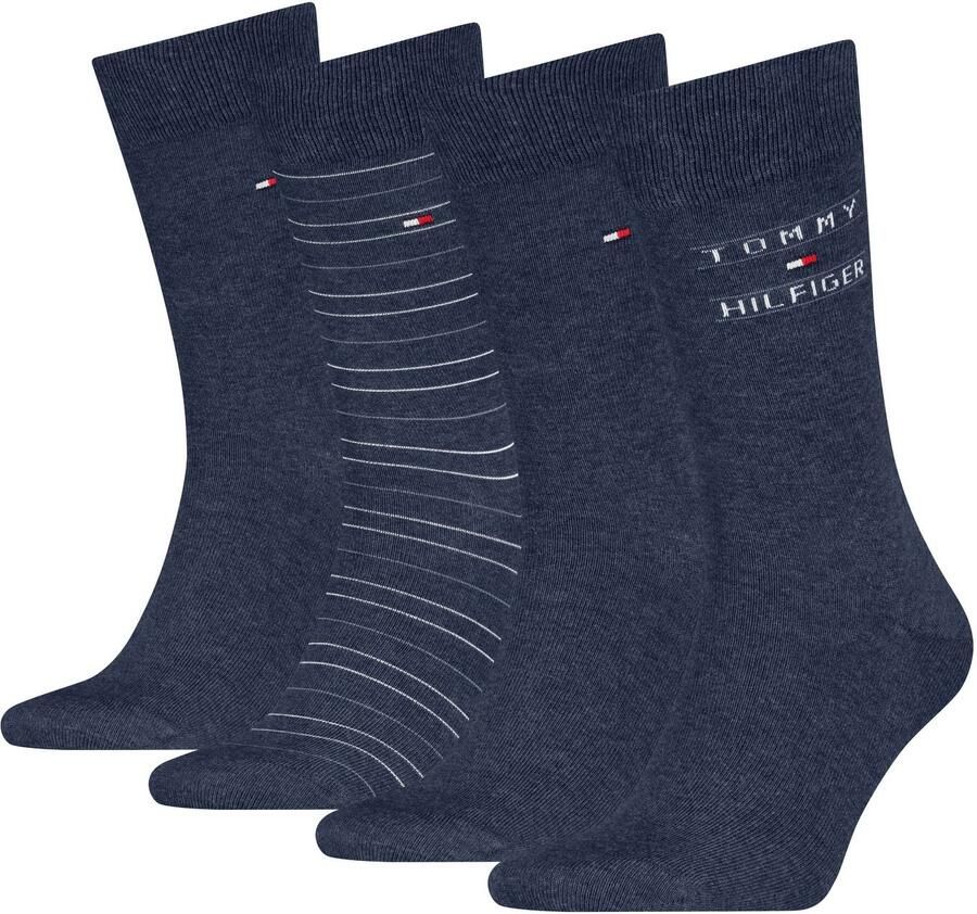 Tommy Hilfiger giftbox sokken set van 4 donkerblauw - Foto 3