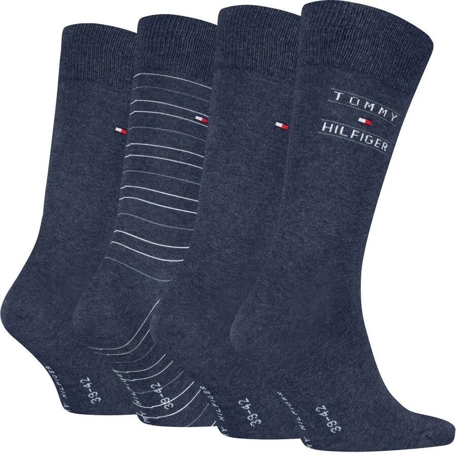 Tommy Hilfiger giftbox sokken set van 4 donkerblauw - Foto 2