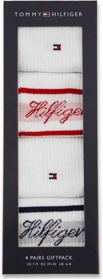 Tommy Hilfiger giftbox sokken wit (set van 4) - Foto 3