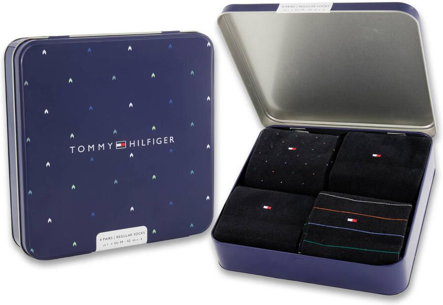 Tommy Hilfiger giftbox sokken zwart (set van 4)