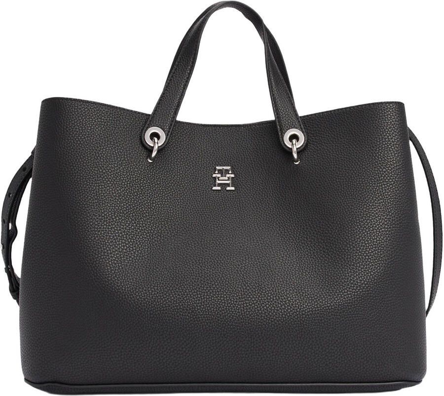 Tommy Hilfiger Tas TH EMBLEM SATCHEL met th-embleem aan de voorkant