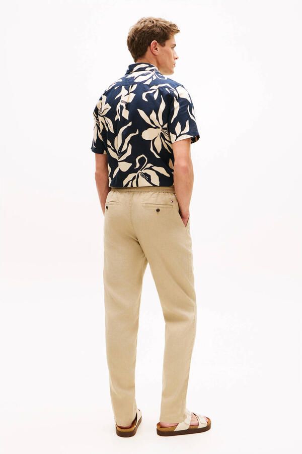 Tommy Hilfiger Tapered chino van linnenmix met trekkoord model 'HARLEM' - Foto 6