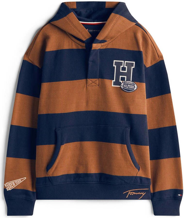 TOMMY HILFIGER Jongens Truien & Vesten Varsity Stripe Button Hoodie Multi - Foto 3