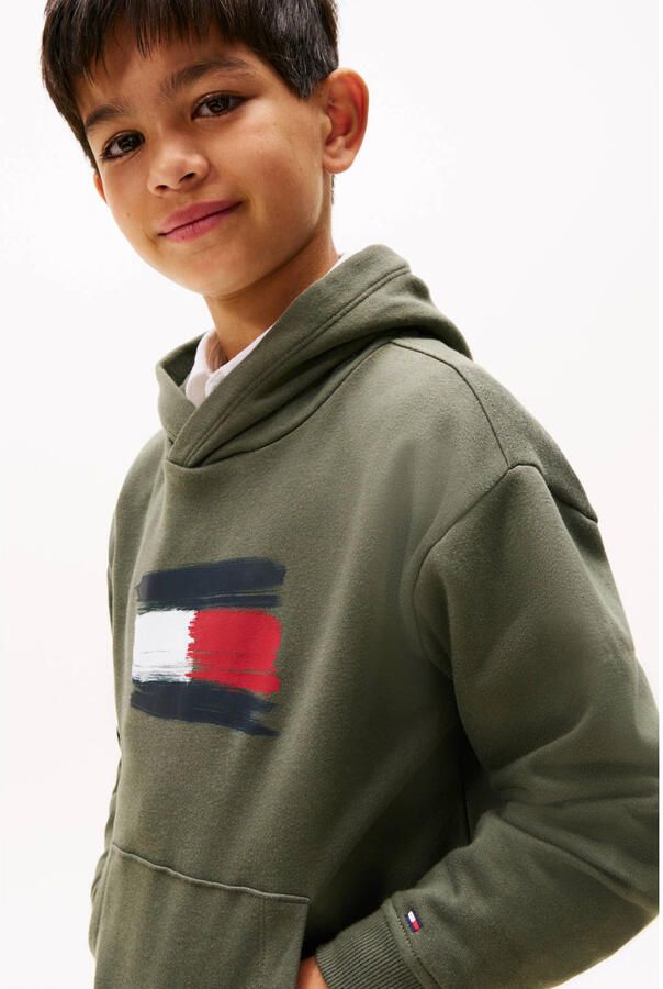 TOMMY HILFIGER Jongens Truien & Vesten Flag Hoodie Donkergroen - Foto 3
