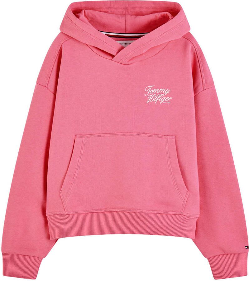 Tommy Hilfiger hoodie met tekst roze