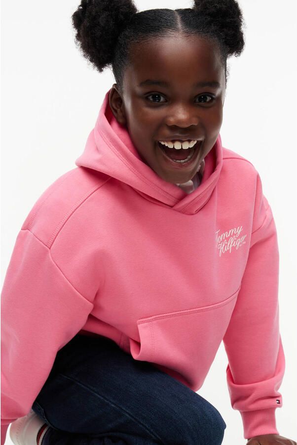 Tommy Hilfiger hoodie met tekst roze - Foto 2