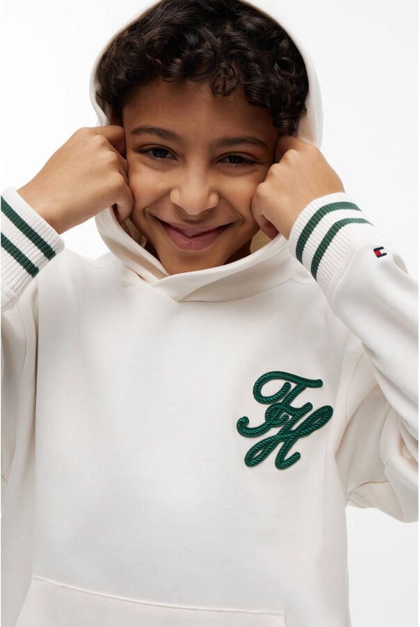 TOMMY HILFIGER Jongens Truien & Vesten Th Script Graphic Hoodie Ecru - Foto 4
