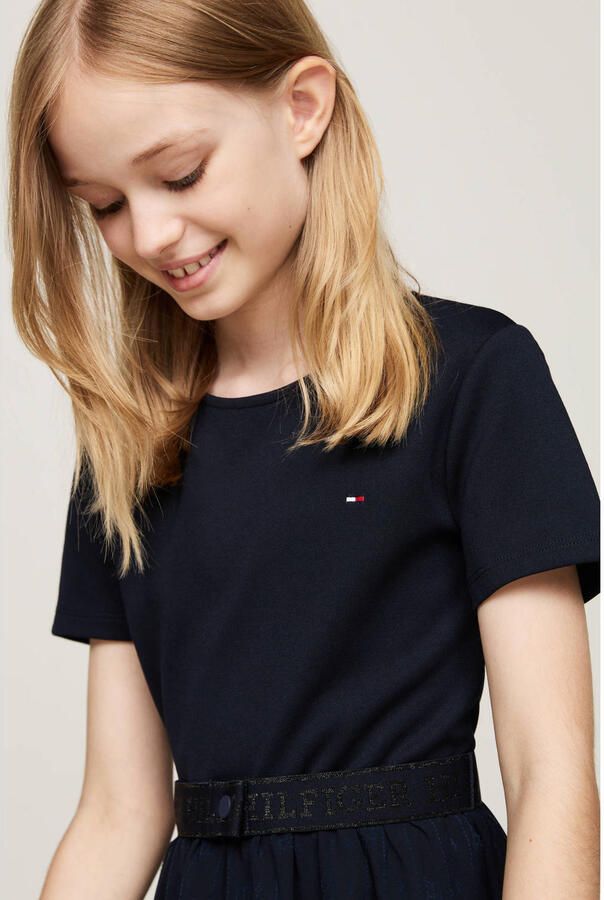 Tommy Hilfiger Jurk in a-lijn HILFIGER PUNTO TULLE DRESS LS