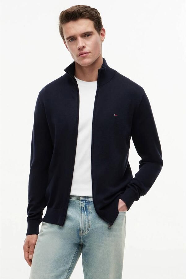 Tommy Hilfiger Gebreid jack met logostitching model 'ESSENTIAL' - Foto 2