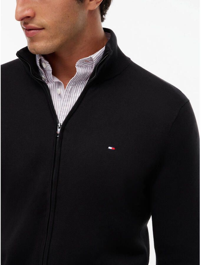 Tommy Hilfiger regular fit gebreid jack van puur katoen