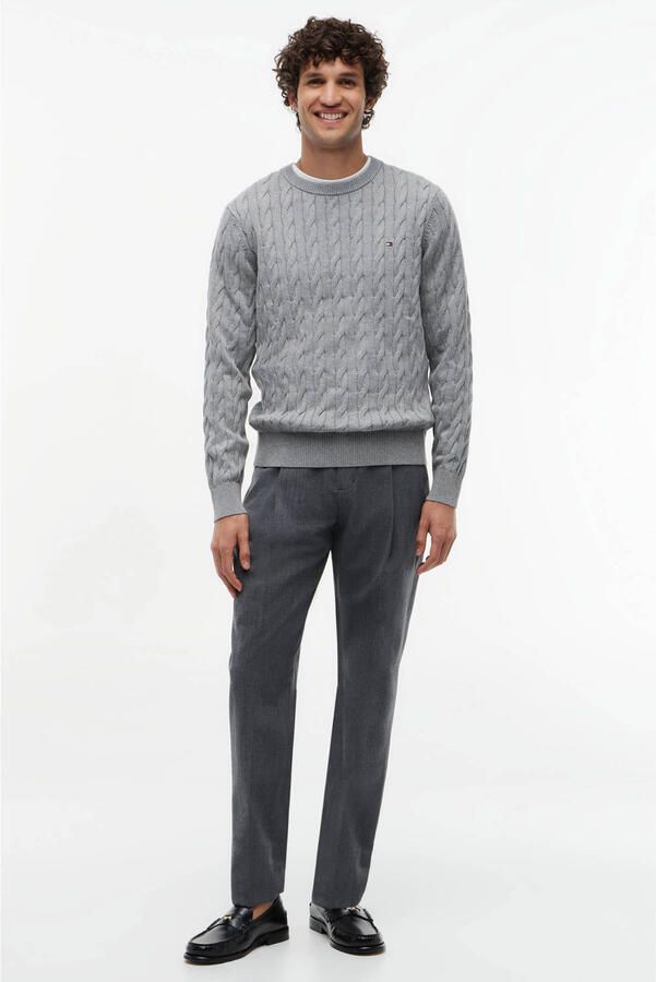 Tommy Hilfiger Gebreide trui CLASSIC CABLE CREW NECK met structuurbreisel en vlaglabel - Foto 2