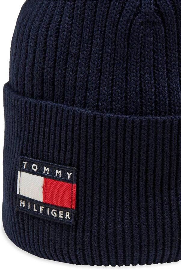 Tommy Hilfiger katoenen muts met logo donkerblauw - Foto 2