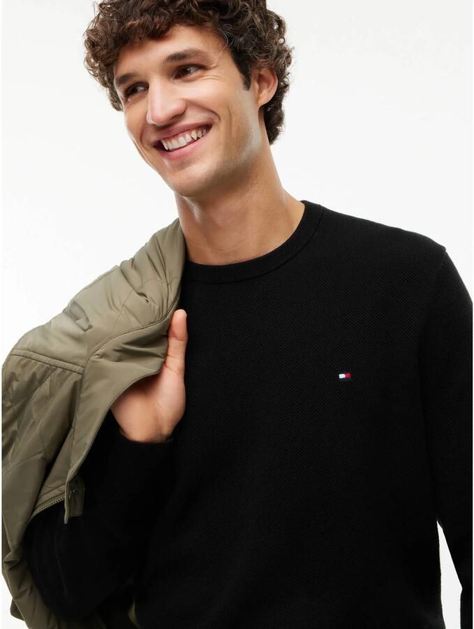 Tommy Hilfiger Trui met ronde hals ESSENTIAL STRUCTURE CREW NECK met structuur en label - Foto 2