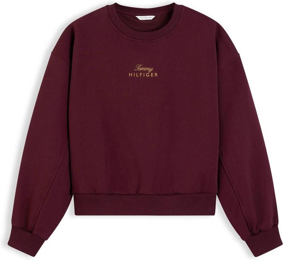 Tommy Hilfiger katoenen sweater met print donkerrood