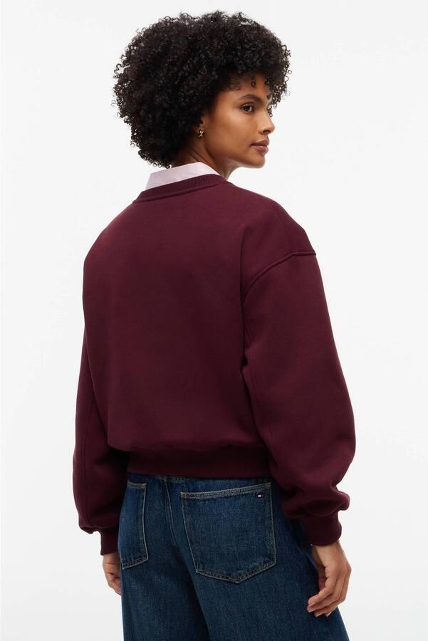 Tommy Hilfiger katoenen sweater met print donkerrood - Foto 3